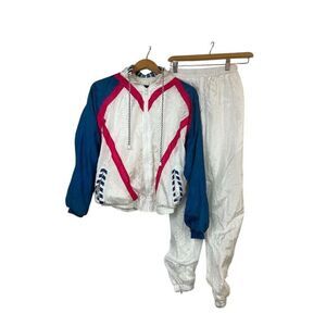 Vintage EXIT! Unisex Tracksuit Set S Multicolor Hooded 80s 90s Retro